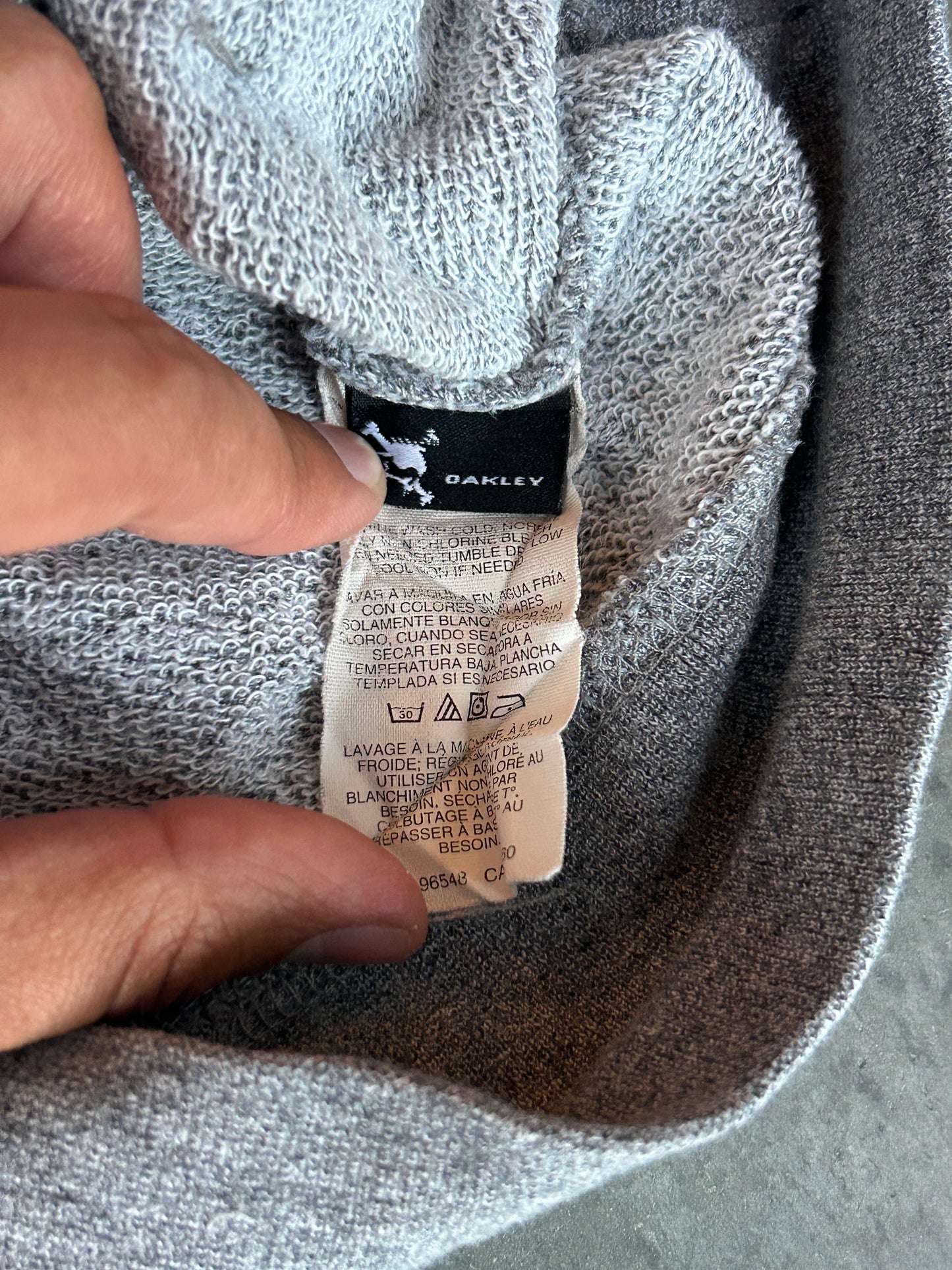 Y2K Oakley Software Heather Grey Zip Hoodie (S)