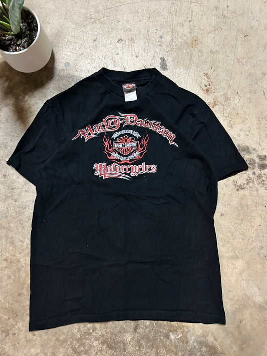 Red Flames Harley Davidson Tee (L)