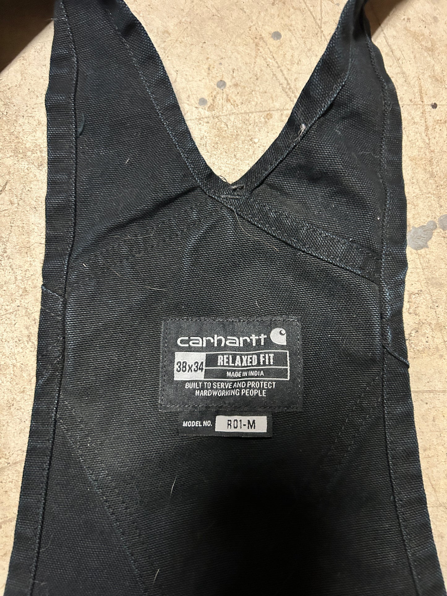 Black Carhartt Double Knee Overalls (38x34)