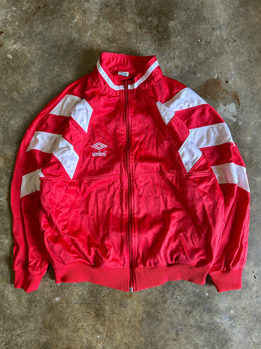 Vintage Umbro Red Nylon Track Jacket (L)