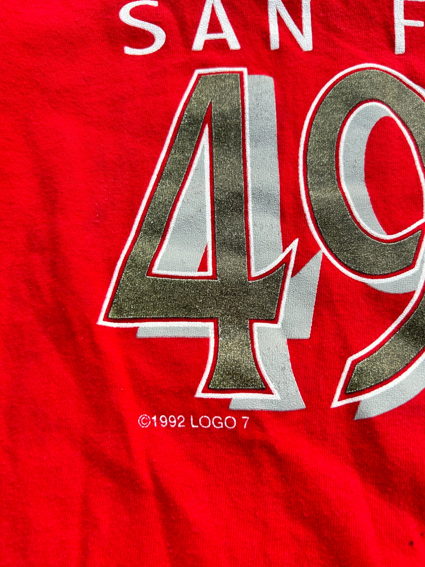 Vintage 1992 Single Stitch Logo 7 49ers Tee (XL)