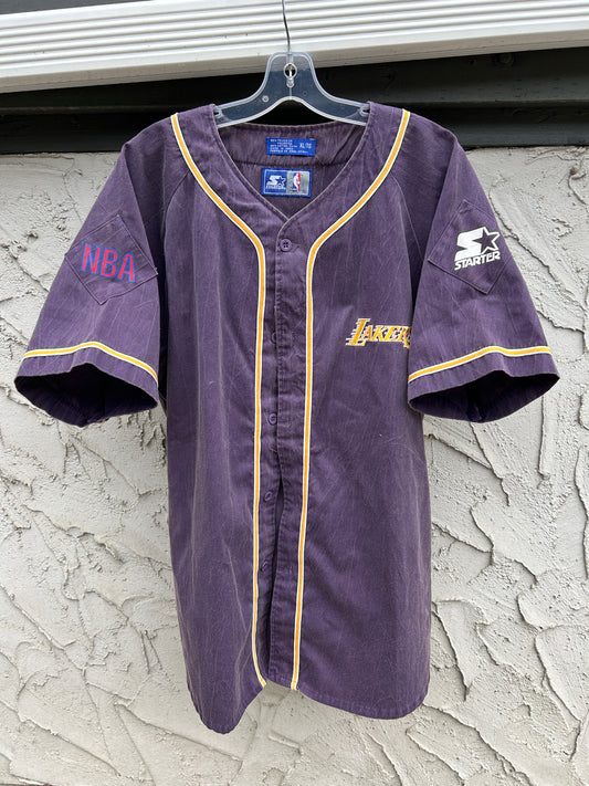 Vintage Starter LA Lakers Baseball Jersey (XL)
