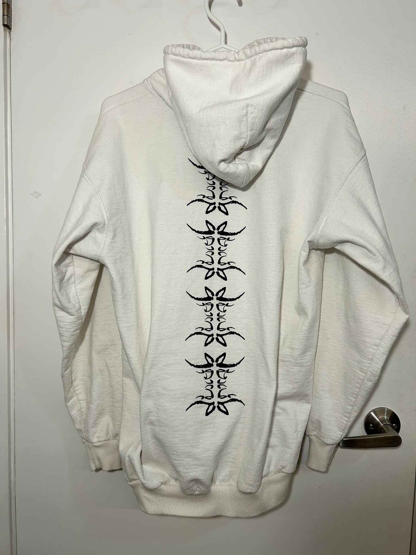 Vintage Cyber Sigil Textured Print Hoodie (M)