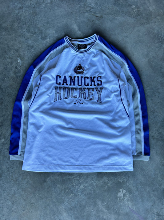 White Canucks Hockey Warmup Jersey (M)