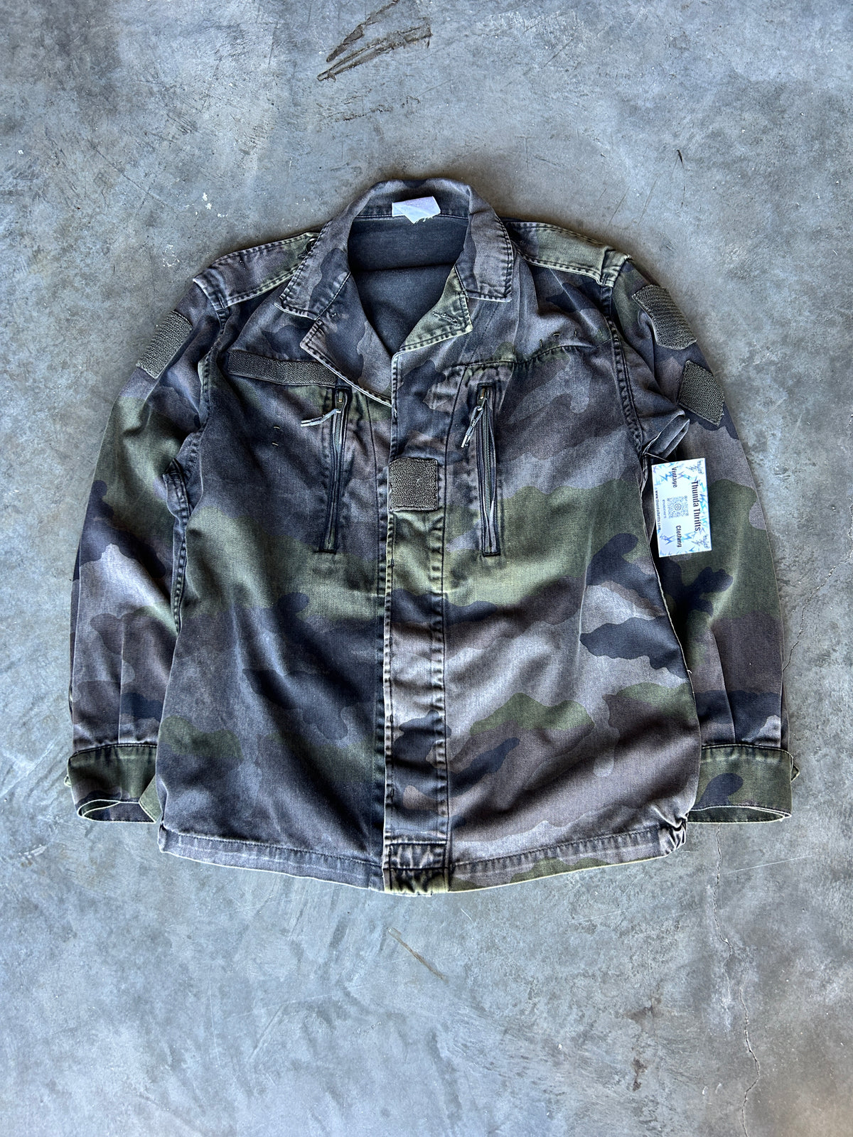 Vintage Dark Camo Military Jacket (M)