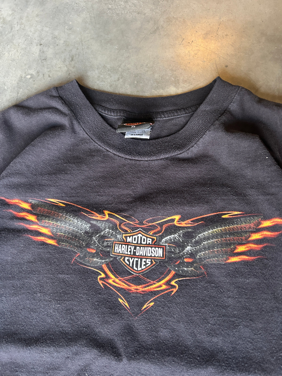 Y2K Cropped Harley Wings Tee (XL)