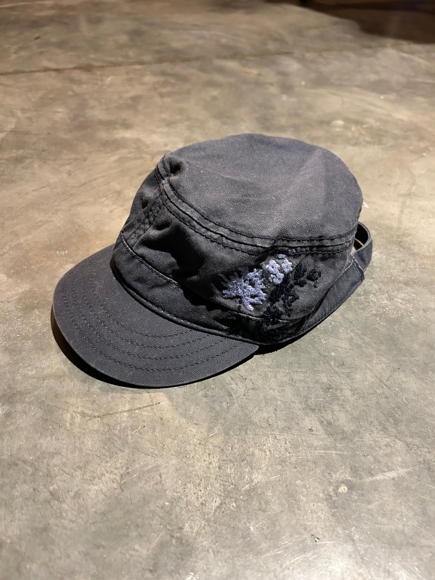 Y2K Embroidered Navy Blue Cadet Cap