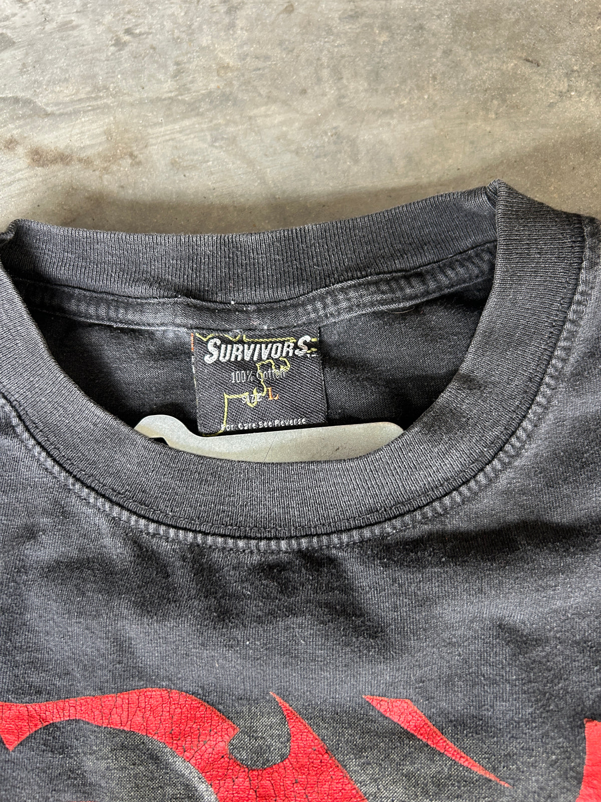Y2K Teeth Studs Tribal Skull Tee (L)