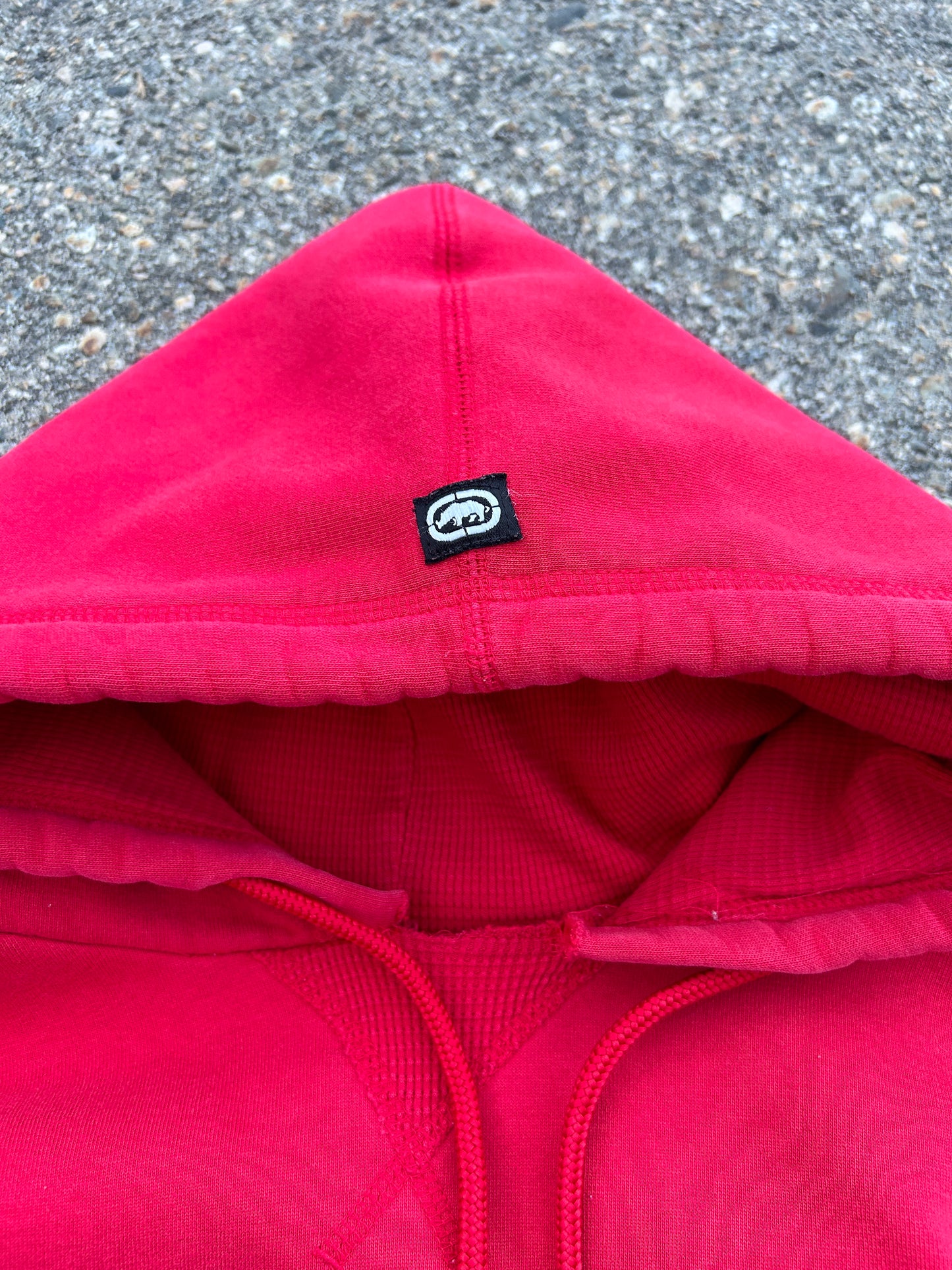 Y2K Red Waffle Lined Ecko Hoodie (L)