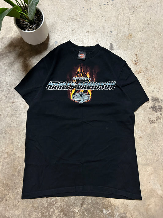 Harley Davidson Flame Spellout Tee (L)