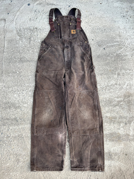 Faded Brown Carhartt Double Knee Overalls (36x32)