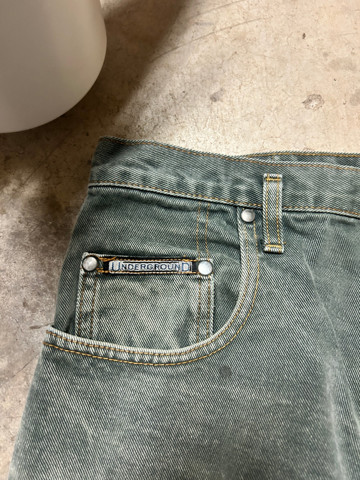 Vintage Underground Green Loose Jeans (34x32)