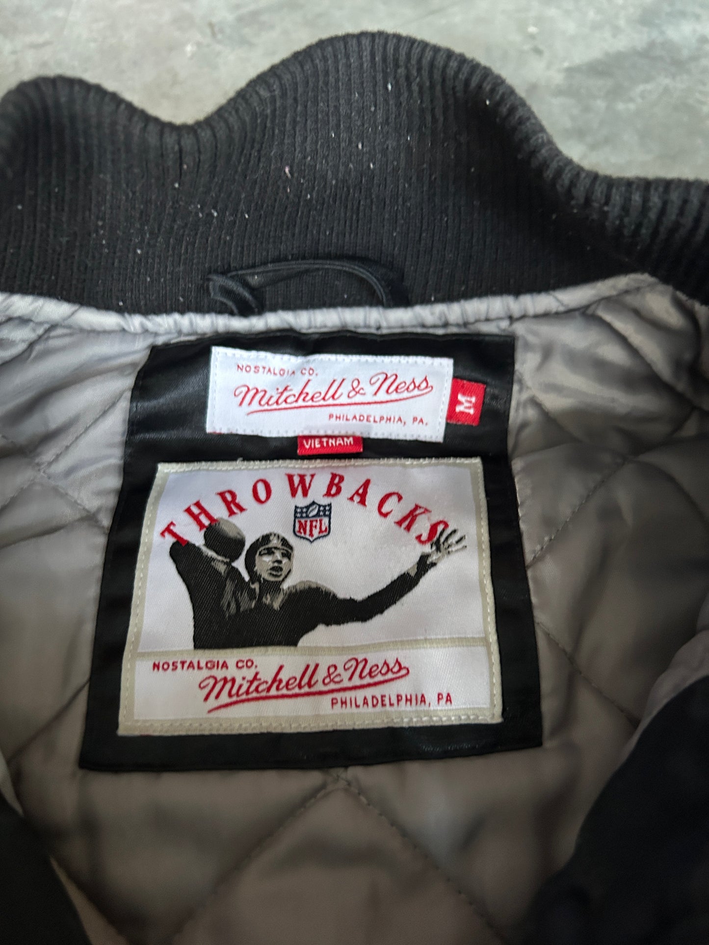 Satin Oakland Raiders Bomber Jacket (M)