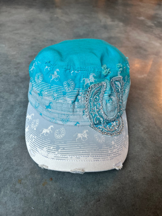 Y2K Bedazzled Horseshoe Cadet Cap