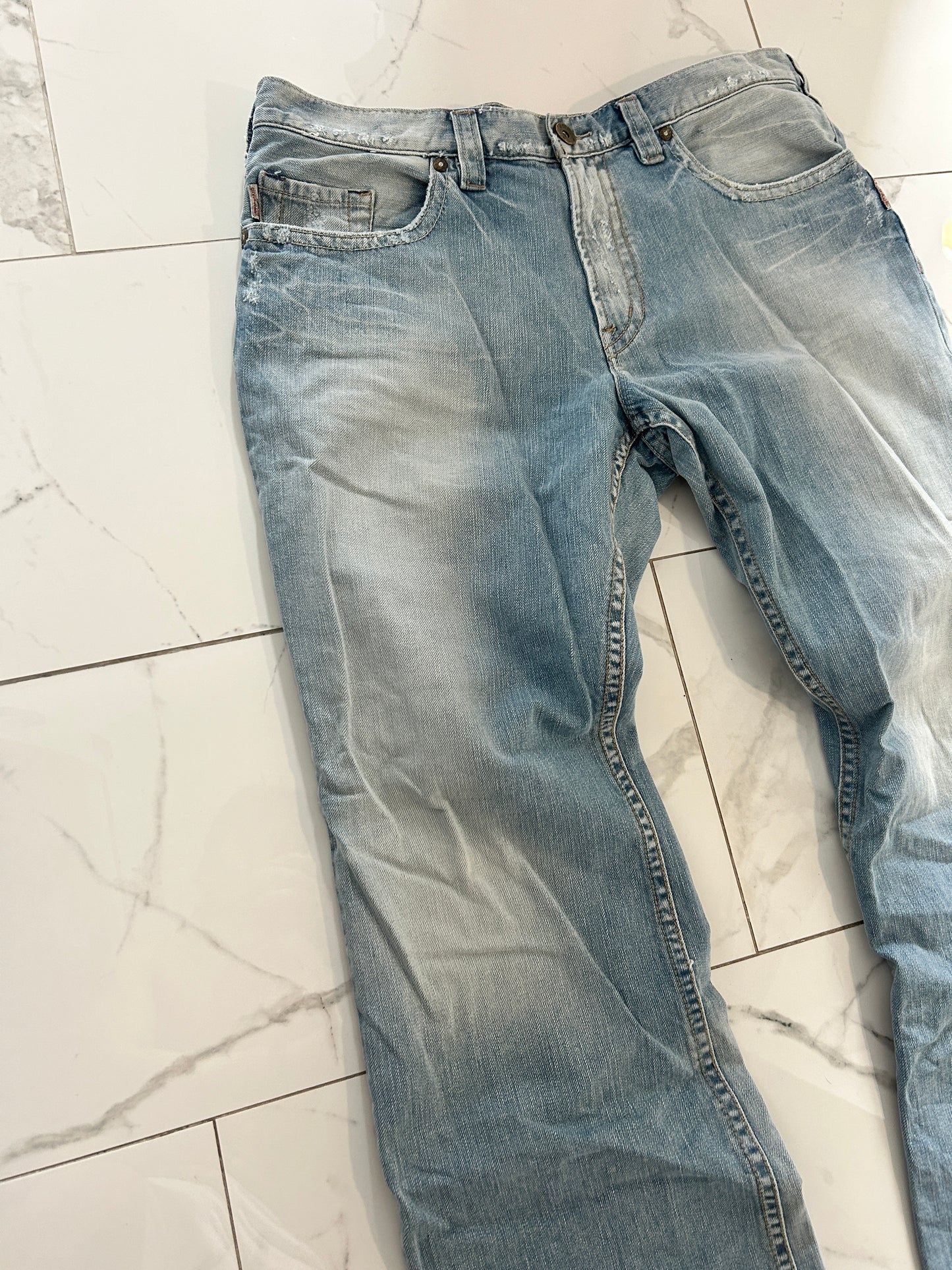 Vintage Silver Acidwash Bootcut Jeans (fit 36x32)