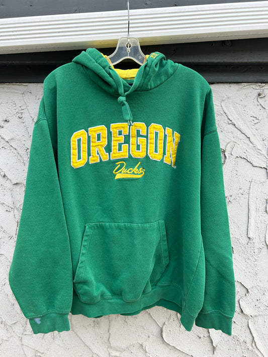Vintage Green Oregon Ducks Hoodie (L)