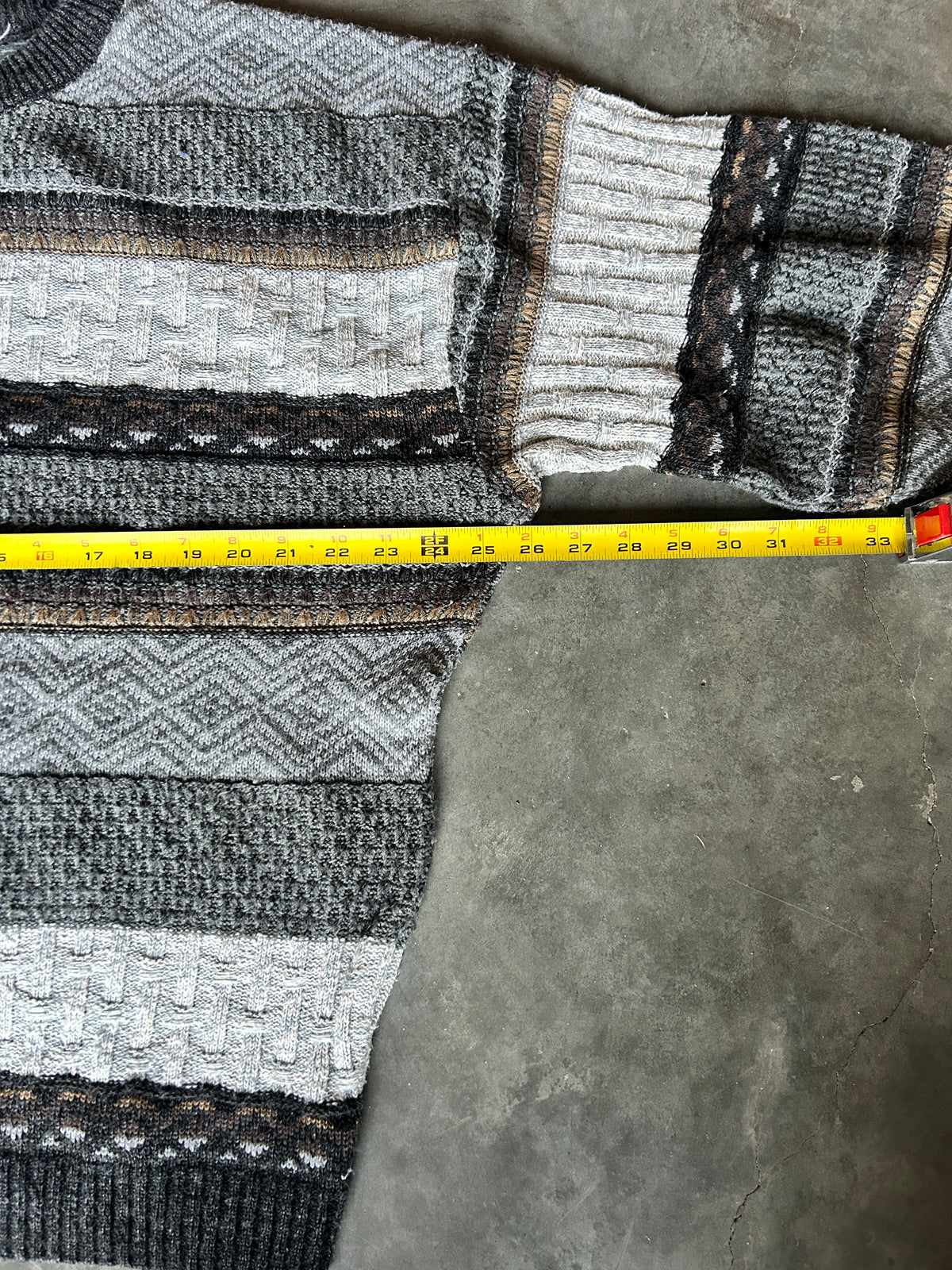 Vintage Porto Bello Stripe Patterned Knit Sweater (XL)