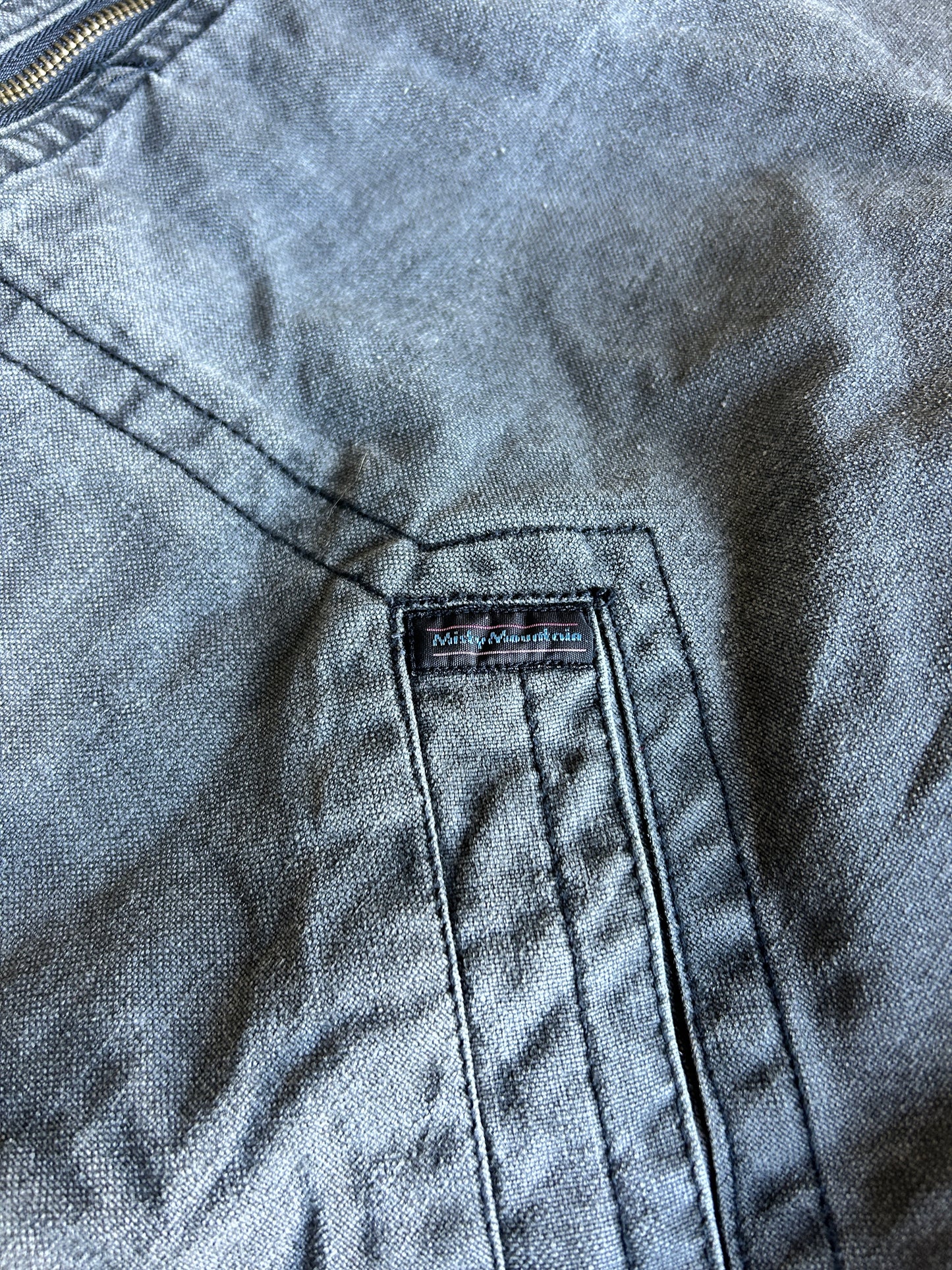 Vintage Misty Mountain Faded Charcoal Bomber Jacket (XL)