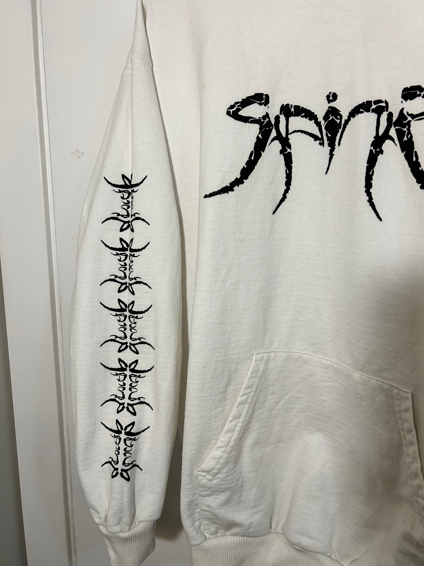 Vintage Cyber Sigil Textured Print Hoodie (M)