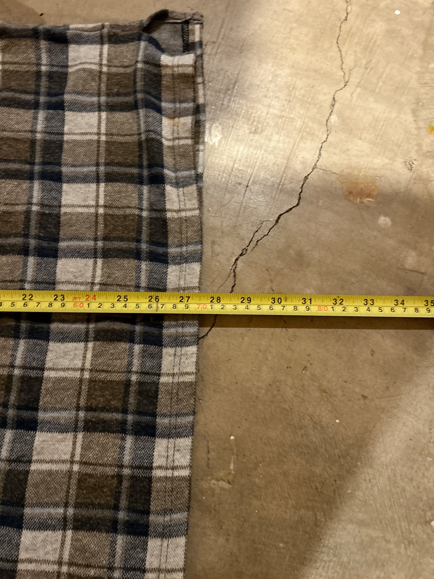 Vintage Flannel Collared Cotton Acrylic Shirt (XL)
