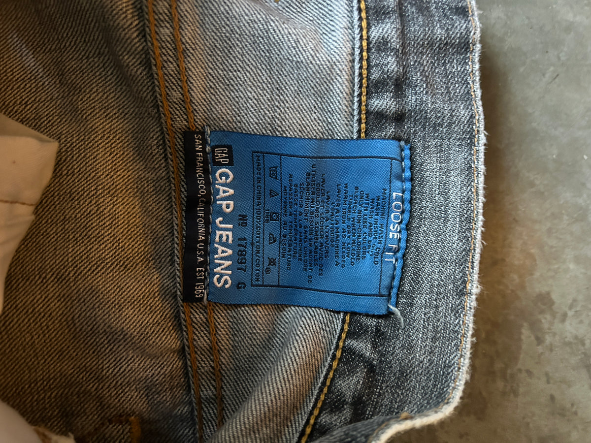 Vintage Baggy Faded Grey Gap Jeans (38x32)