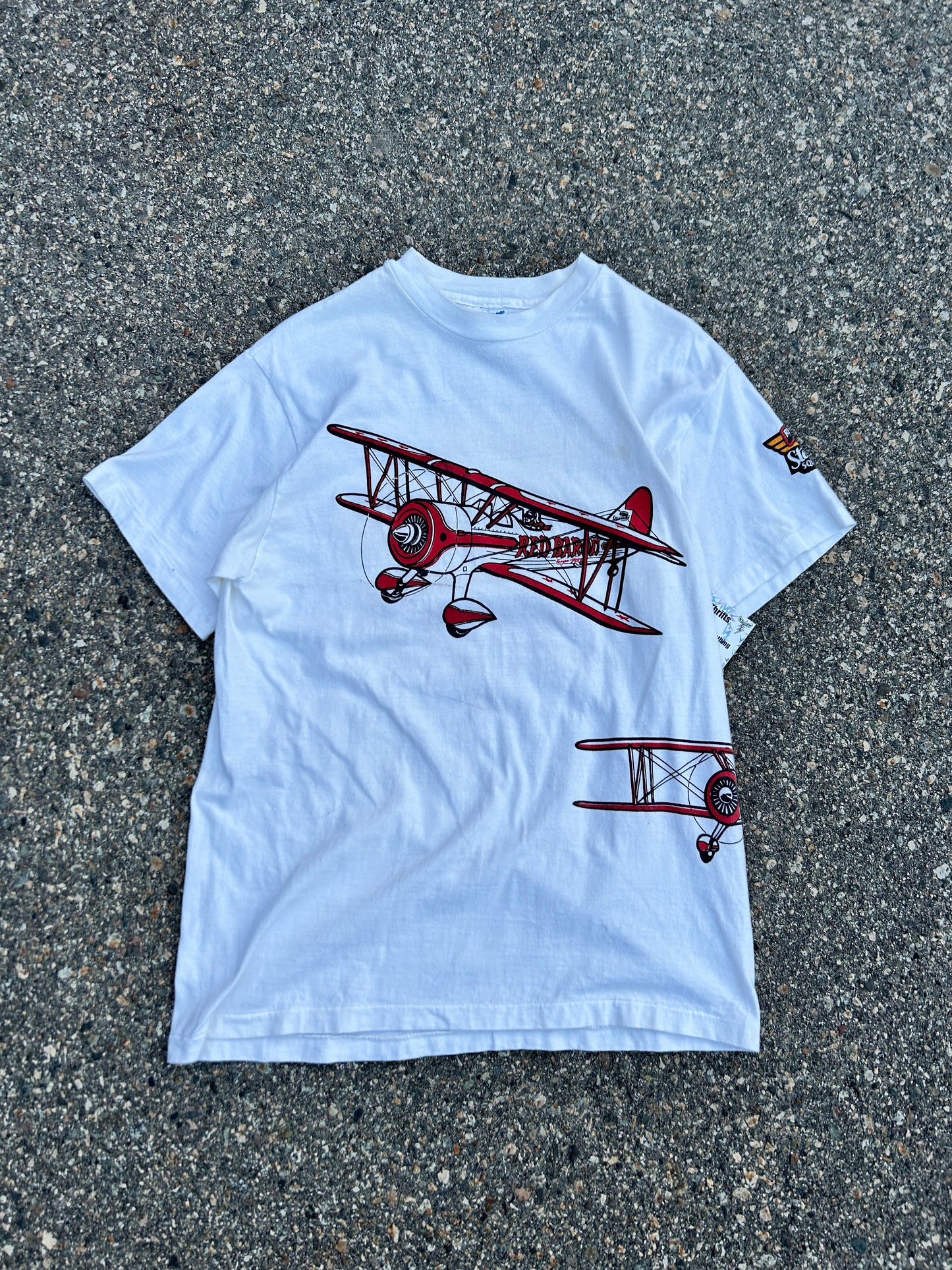 Vintage Single Stitch Red Baron Airplane Tee (M)