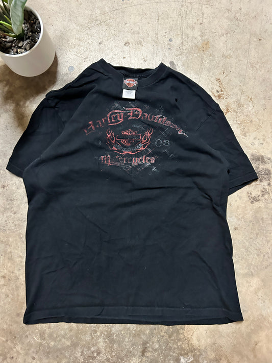 Red Flames Harley Davidson Tee (XL)