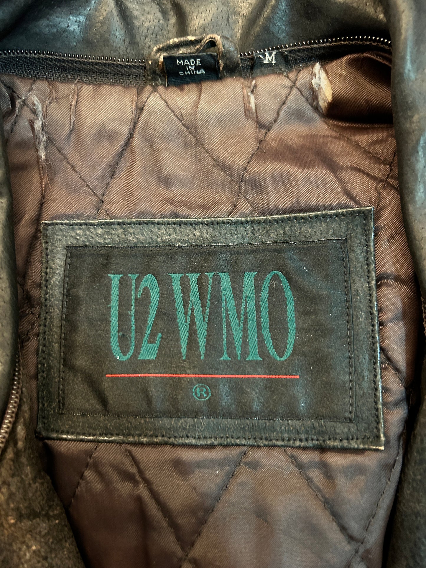 Vintage U2 WMO Faded Leather Jacket (fits L)