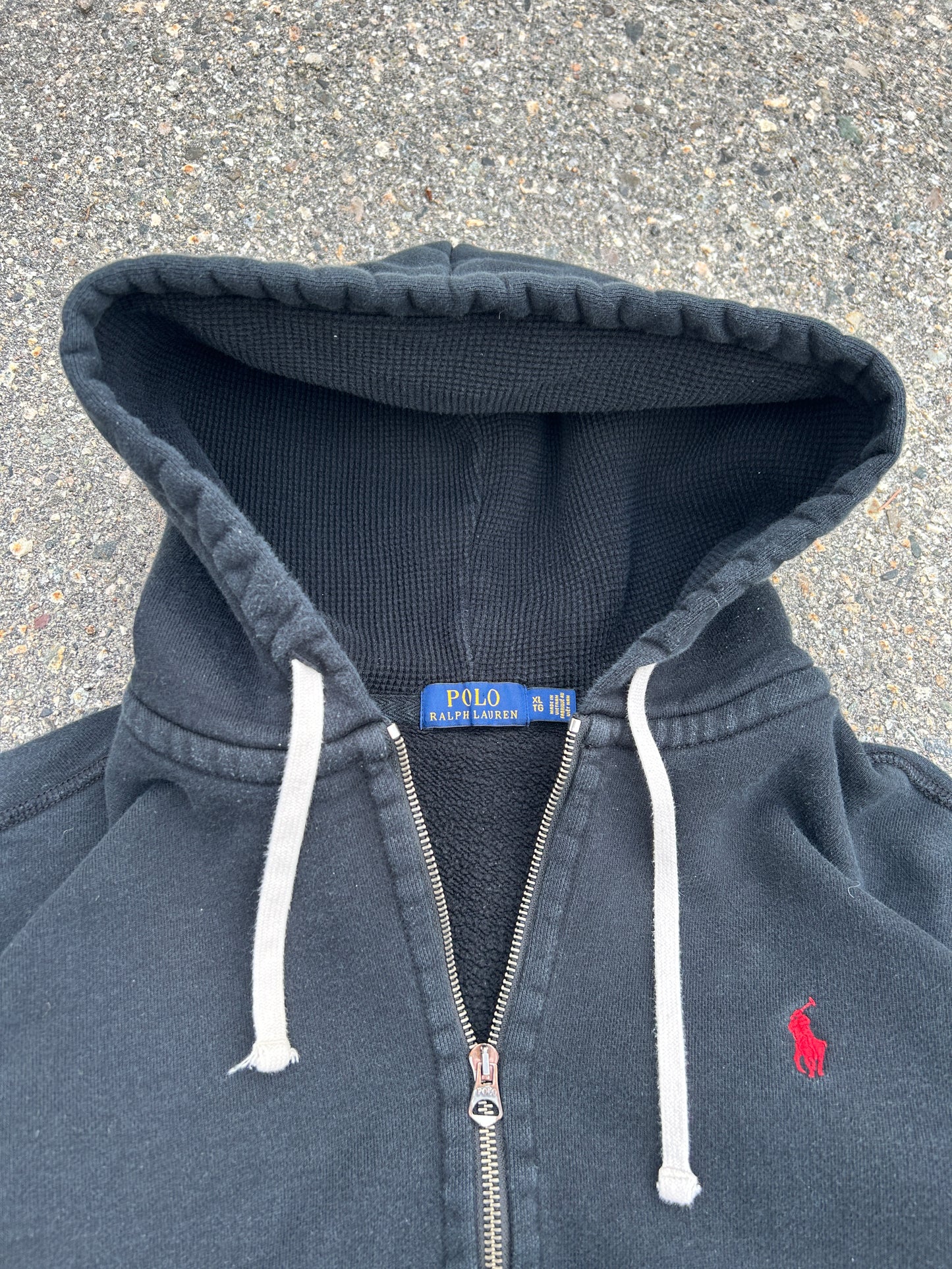 Vintage Polo Waffle Lined Zip Hoodie (XL)