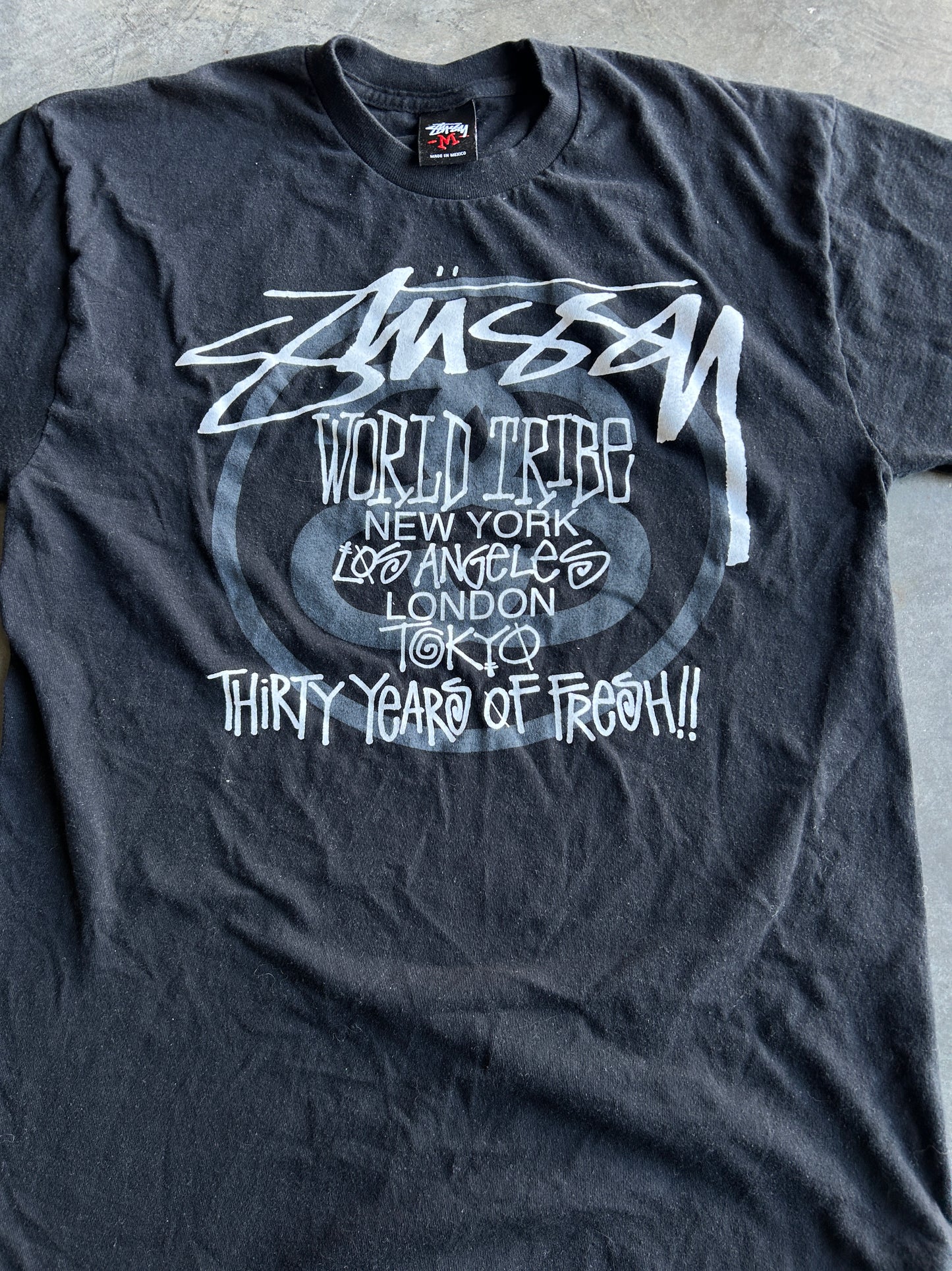 Black Stussy World Tribe Tee (M)
