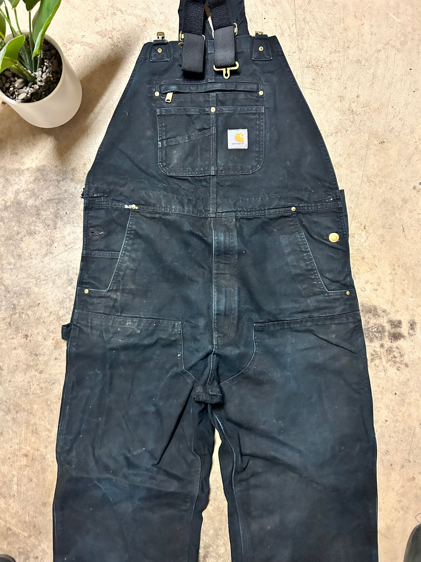 Black Carhartt Double Knee Overalls (38x34)