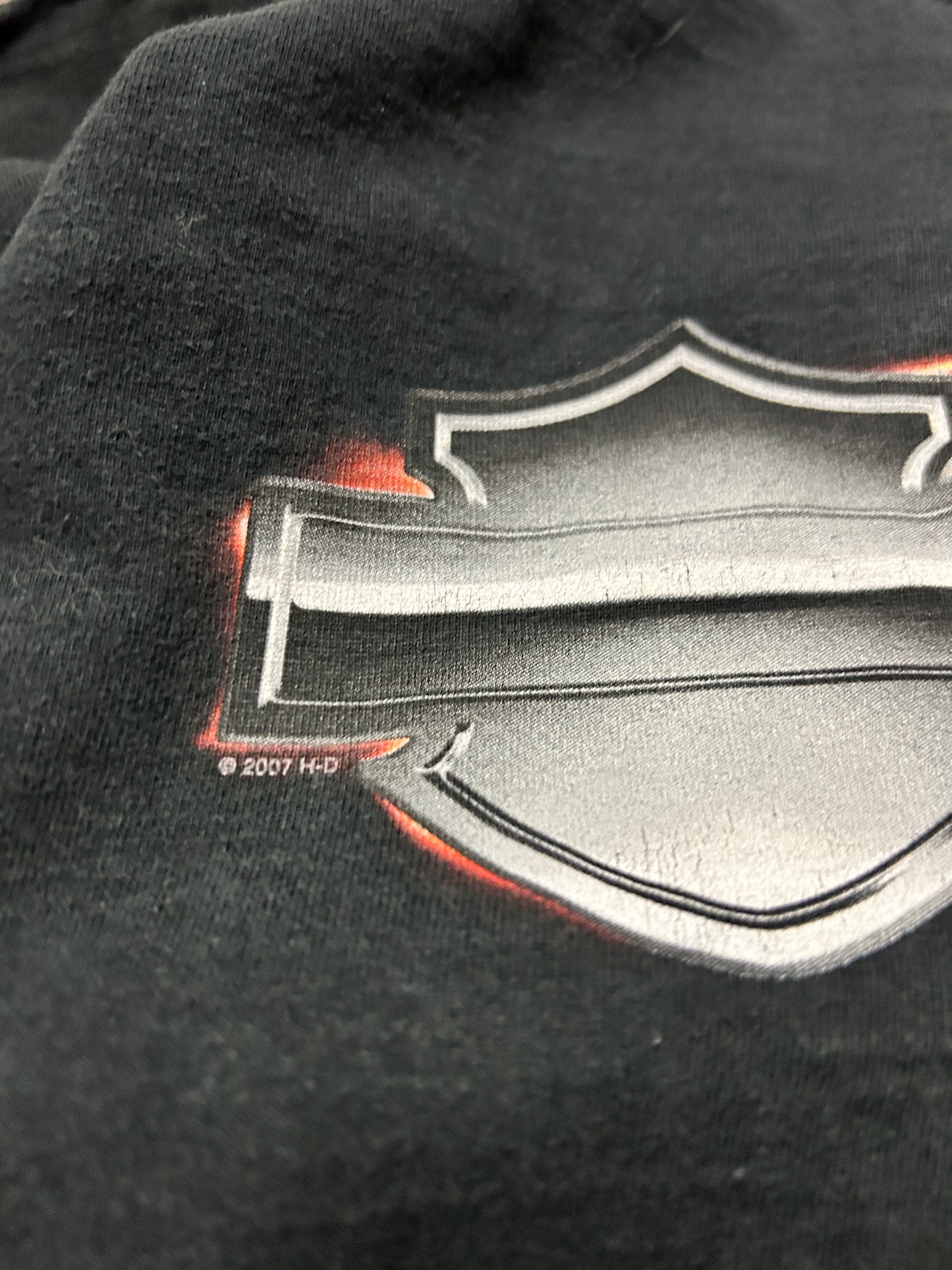 2007 Harley Davidson Steel Flame Logo Tee (XL)