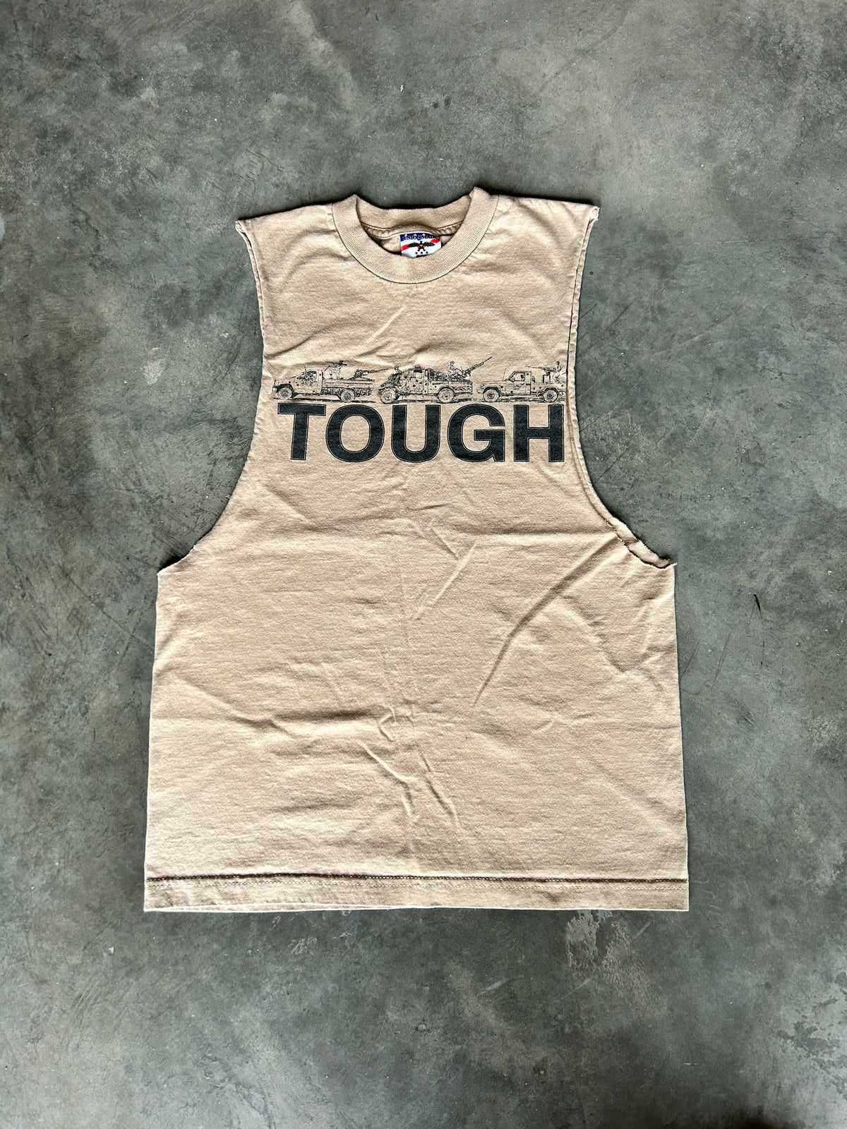 Vintage 90’s “Tough” Military Cutoff Tee (M)