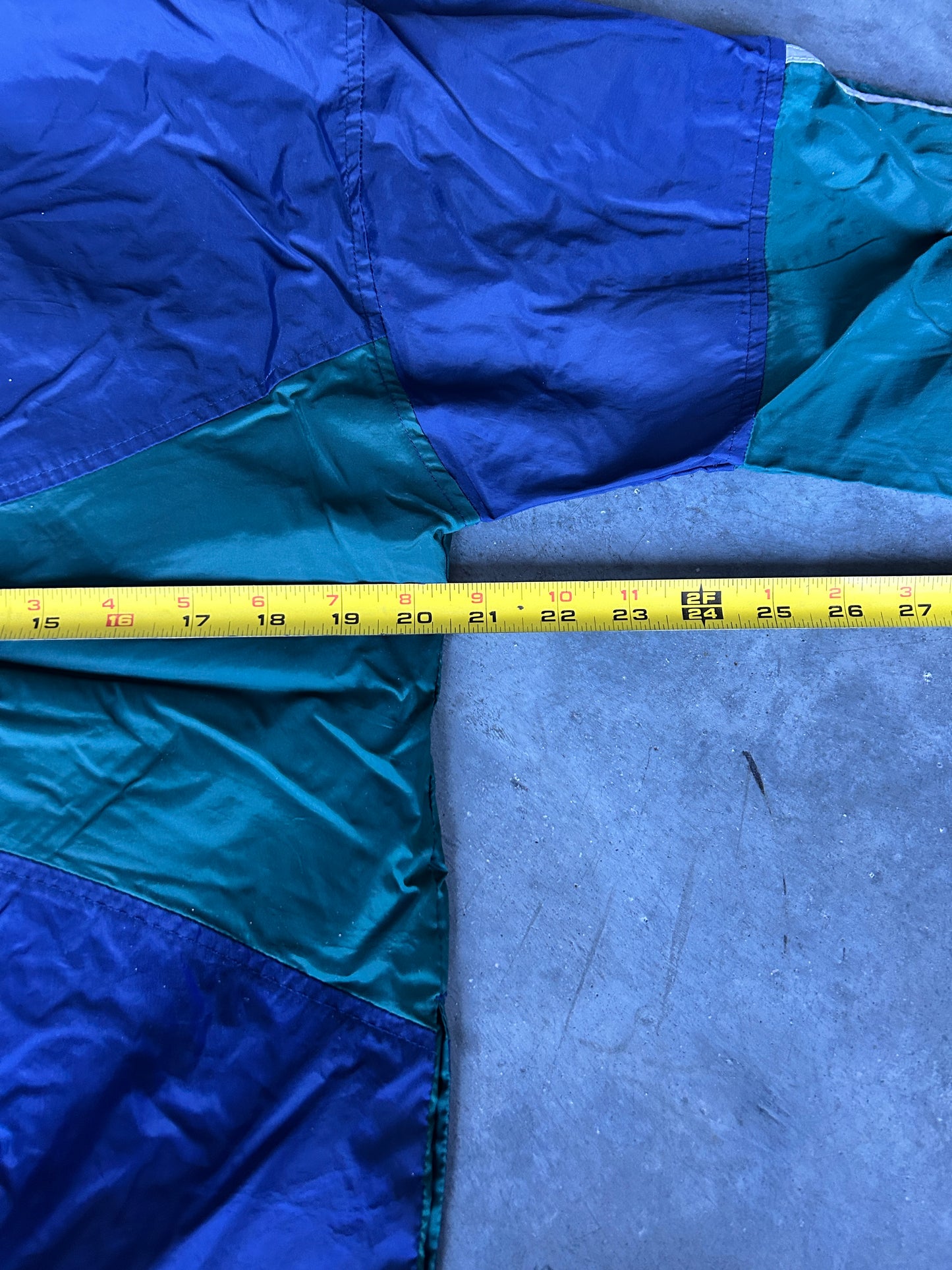 Vintage Blue and Green Adidas Zip Windbreaker (L)