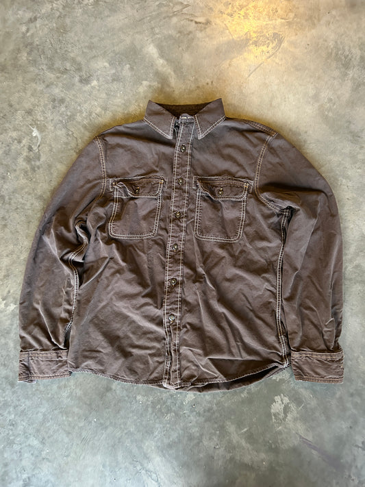 Vintage Gap Brown Contrast Stitch Button Up (M)