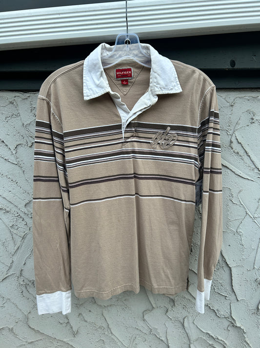 Beige Tommy Hilfiger Polo Shirt (M)