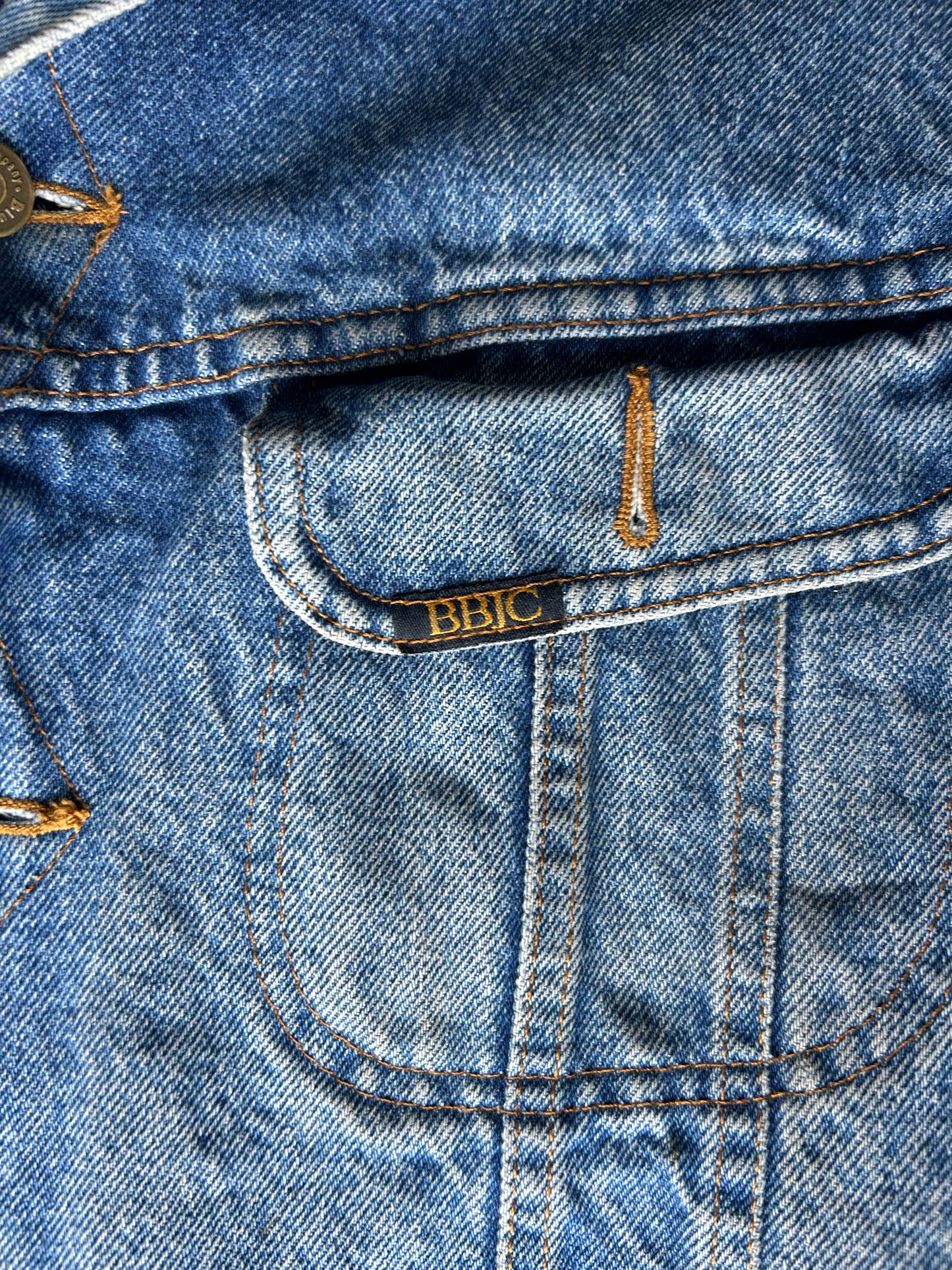 Vintage Blue Bay Jean Company Blanket Lined Denim Jacket (M)
