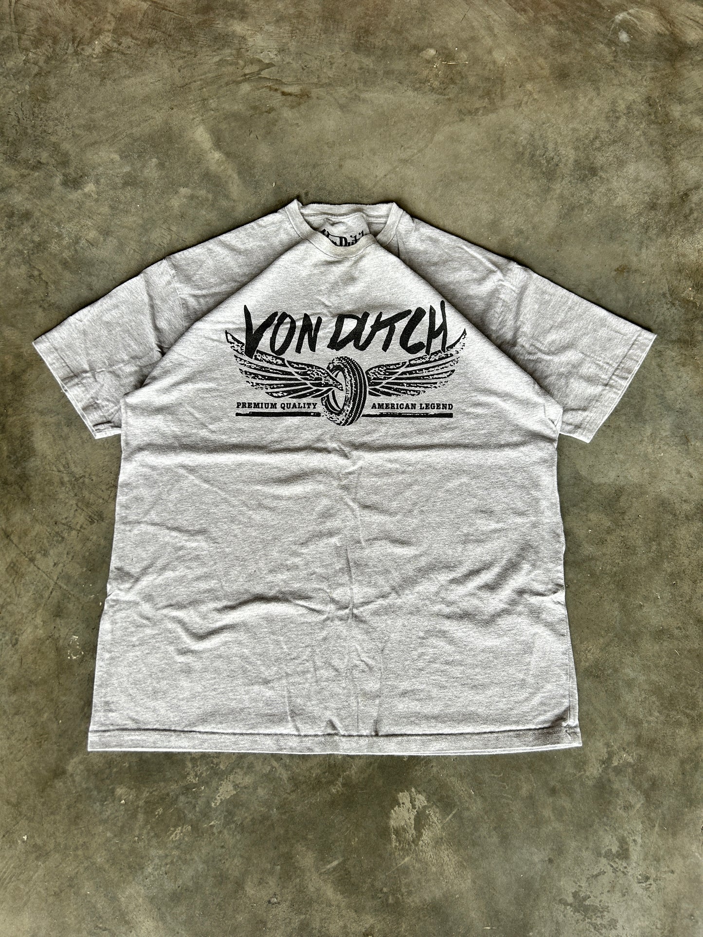 Y2K Grey Von Dutch Tire Tee (XL)