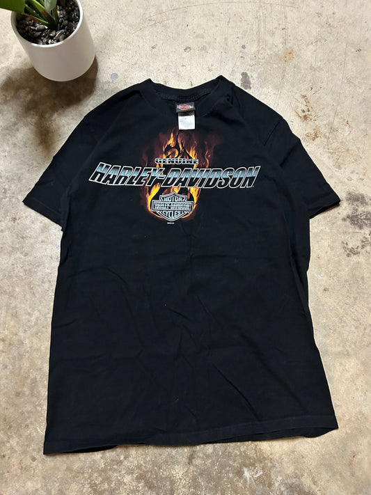 Harley Davidson Flame Spellout Tee (L)