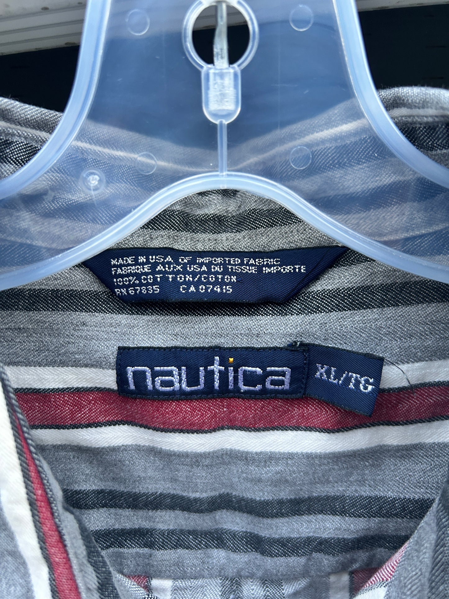 Vintage Striped Cropped Nautica Button Up (XL)
