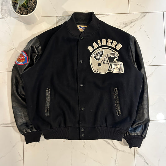 Vintage Boxy Raiders Chalk Line Varsity Jacket (XL)