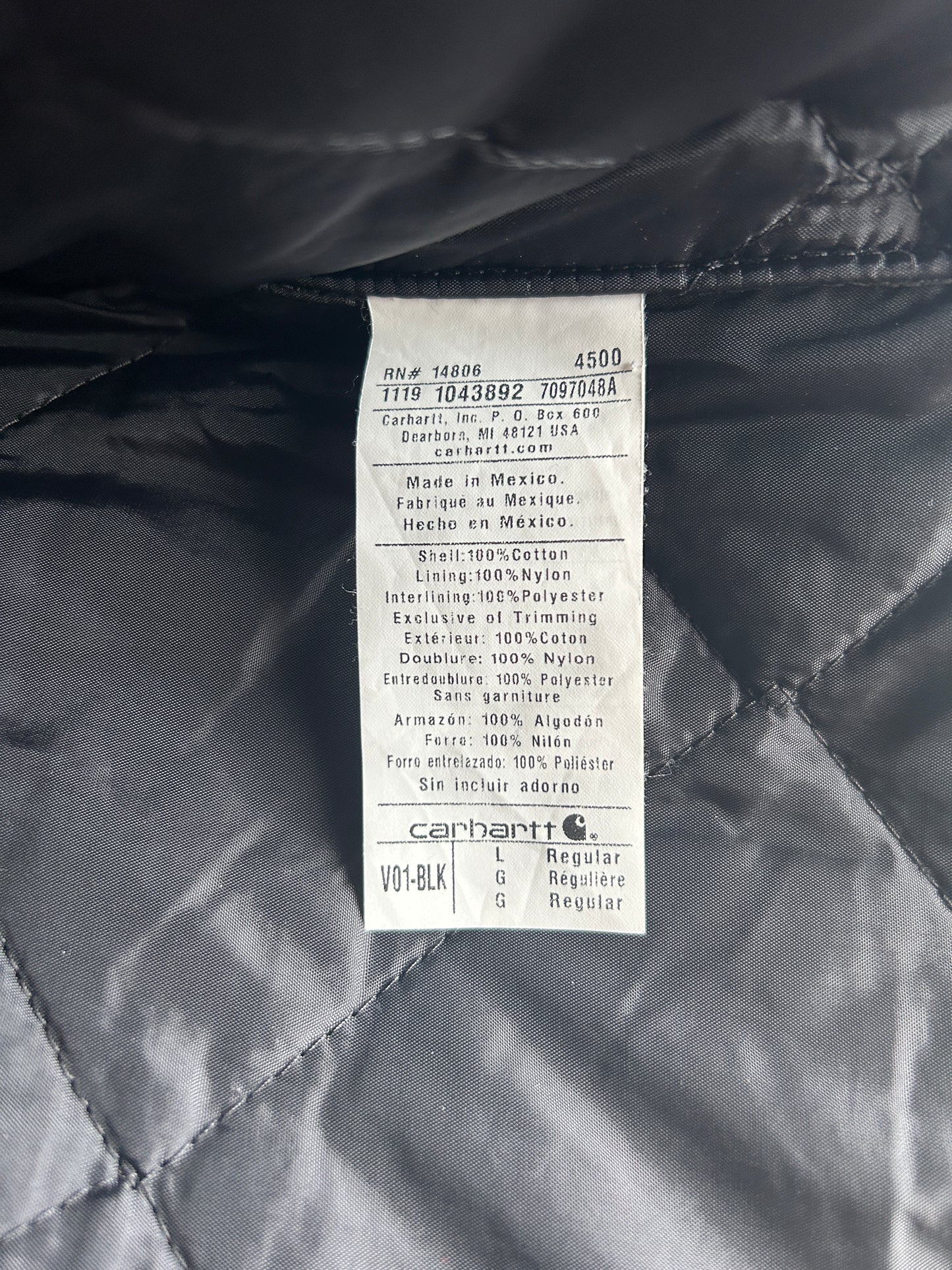 Black Carhartt Insulated Zip Vest (L)