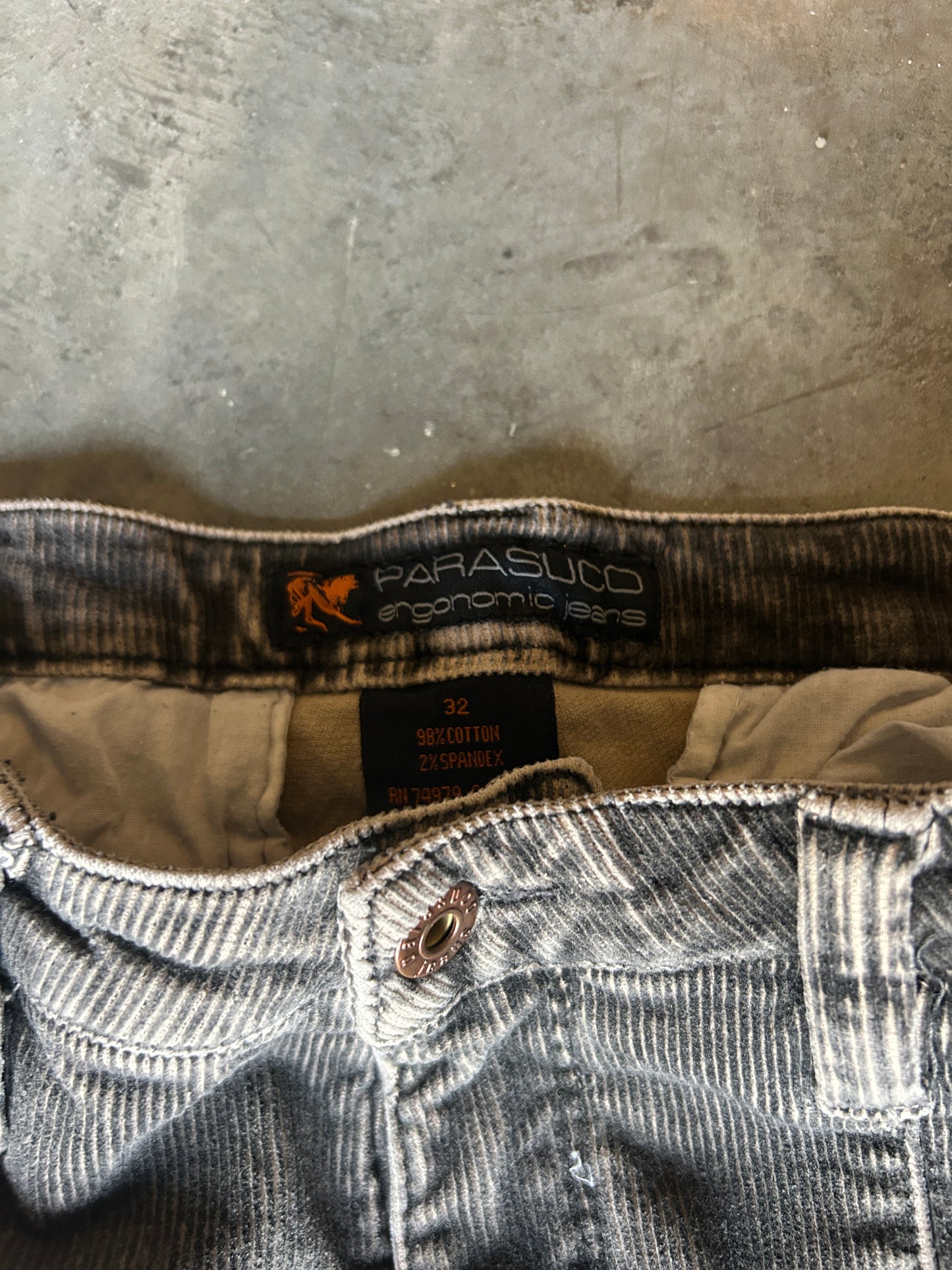 Y2K Parasuco Corduroy Bellbottom Cargo Pants (32x32)