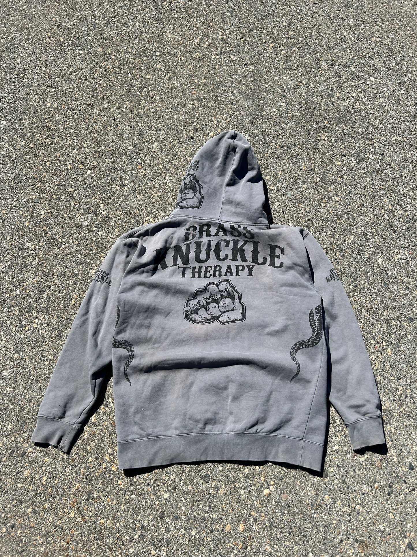 Y2K Brass Knuckle Therapy Zip Hoodie (L)