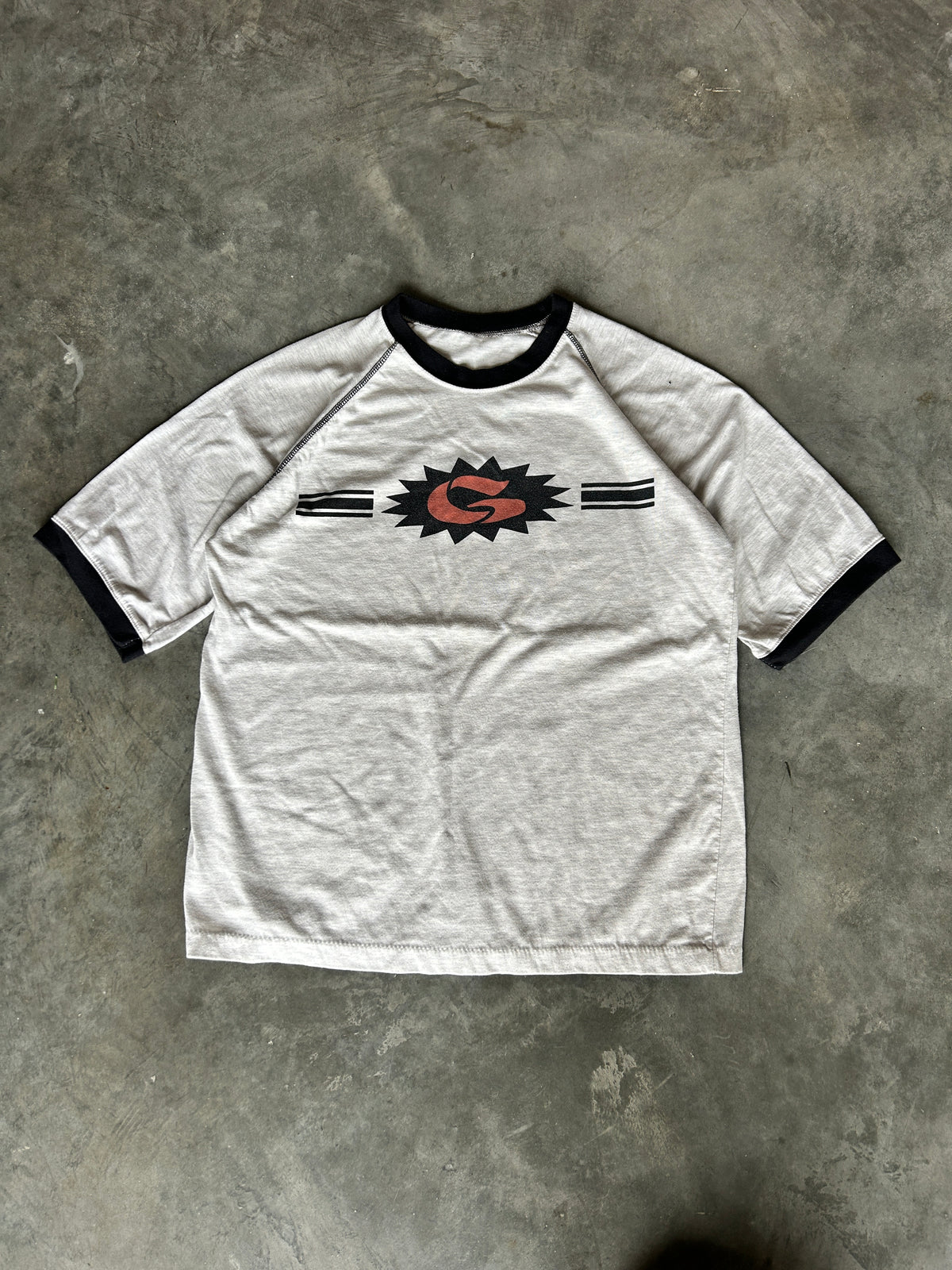 Vintage Grey Ringer Tee (L)