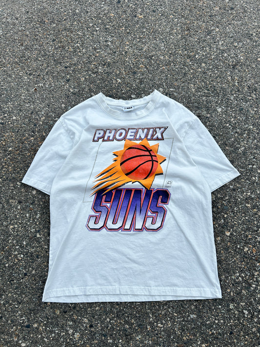 New School White Phoenix Suns NBA Graphic Tee (M)