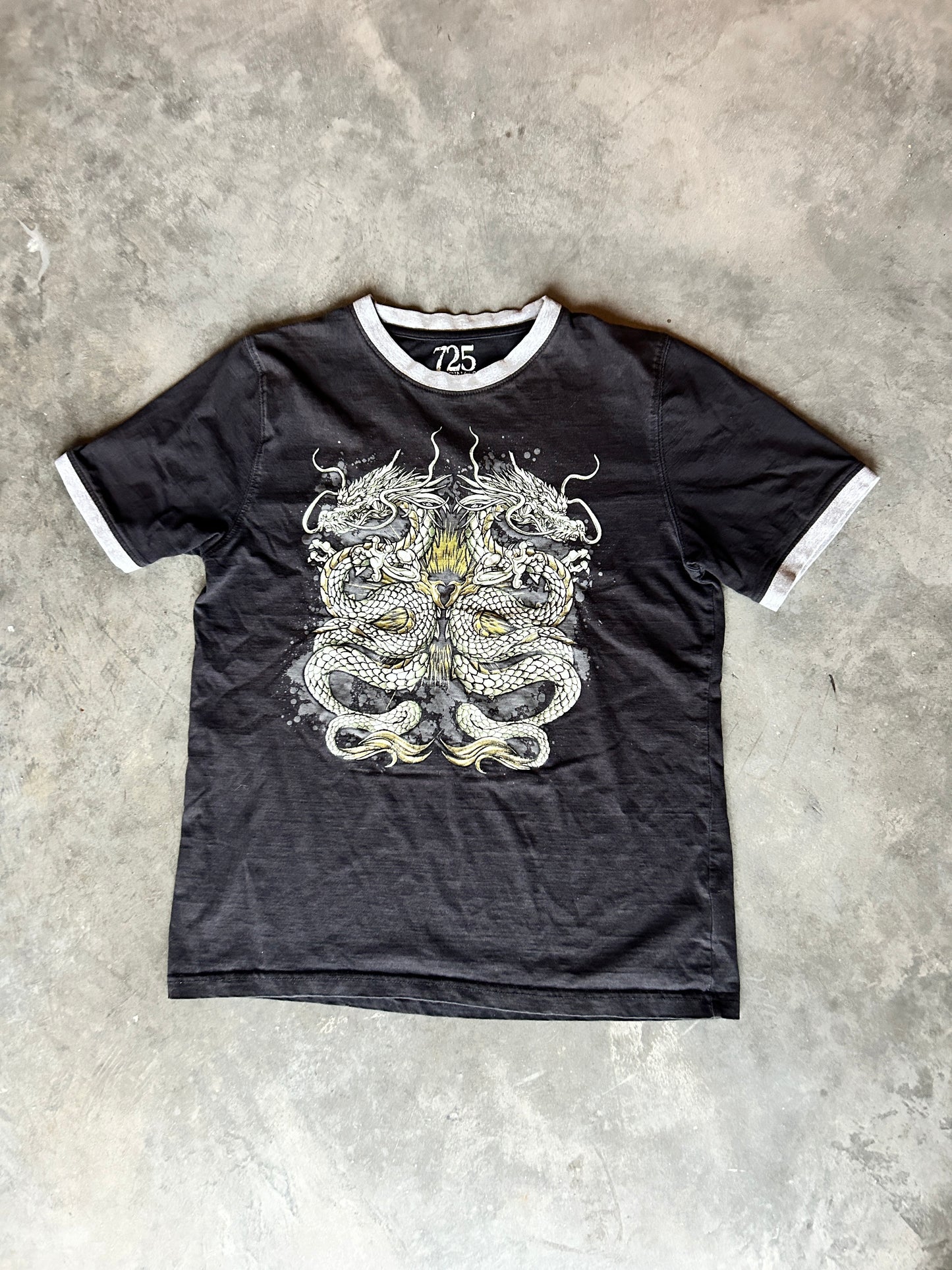 Y2K Style Dragon Ringer Tee (S)