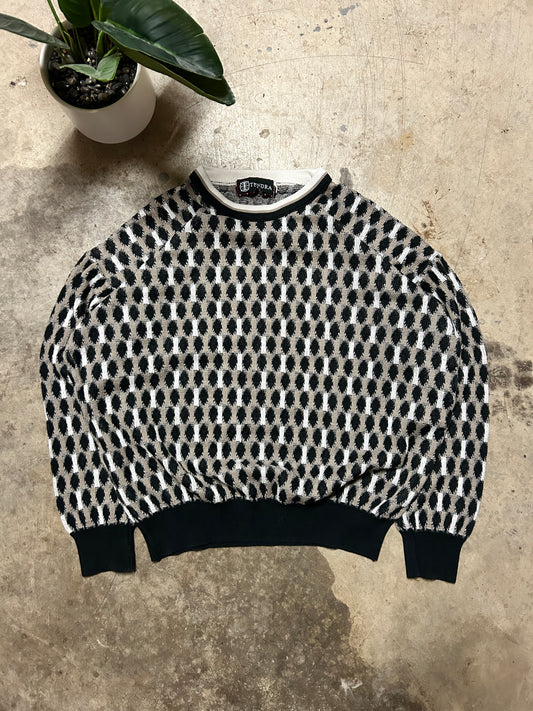 Vintage Tundra Patterned Knit Sweater (M)