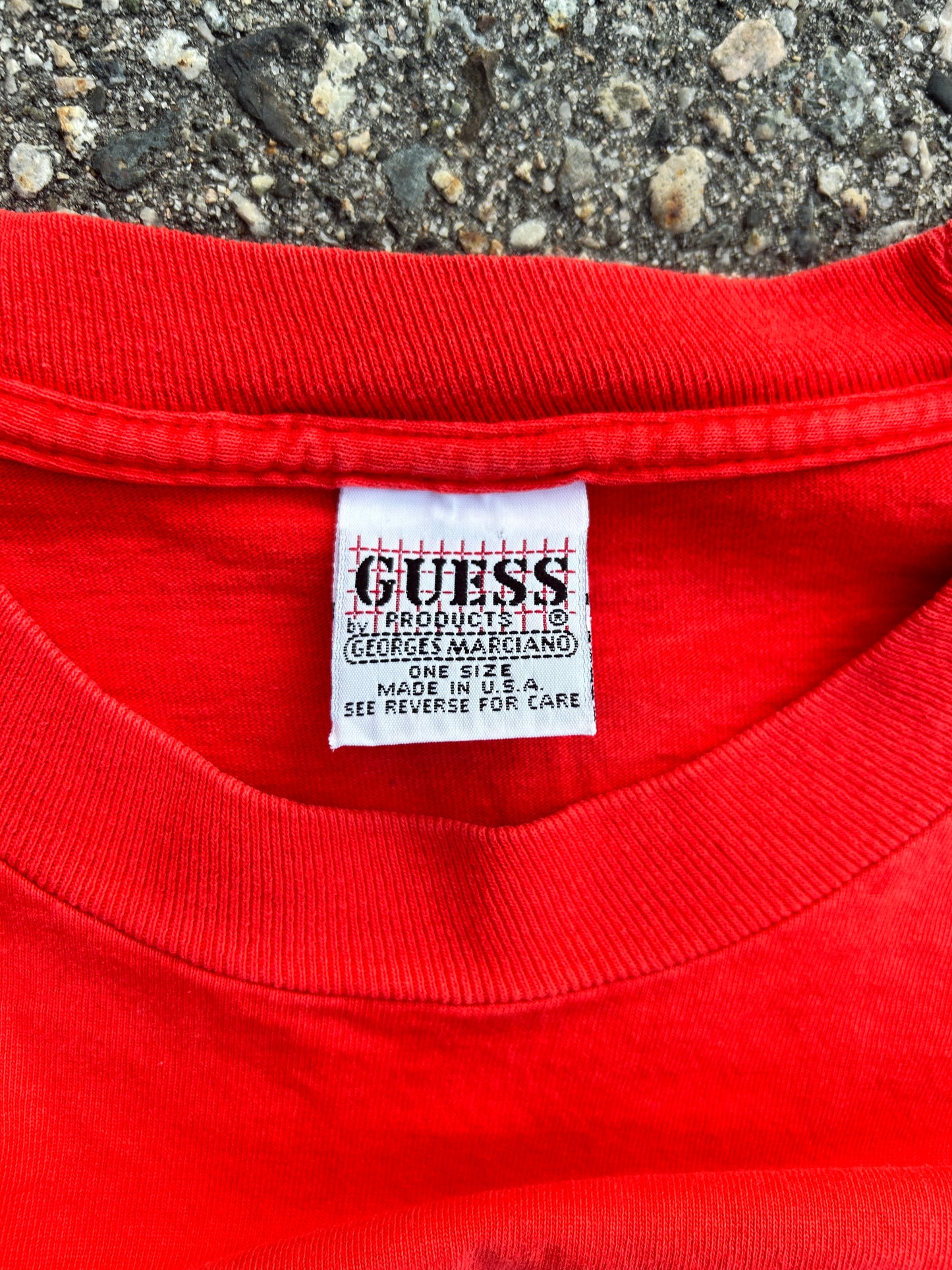 Vintage Single Stitch Guess Embroidered Tee (XL)