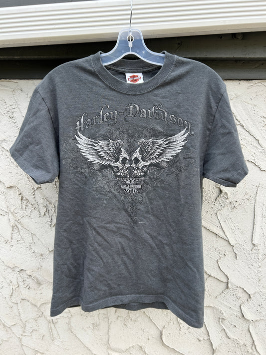 Y2K Harley Davidson Winged Skulls Tee (M)